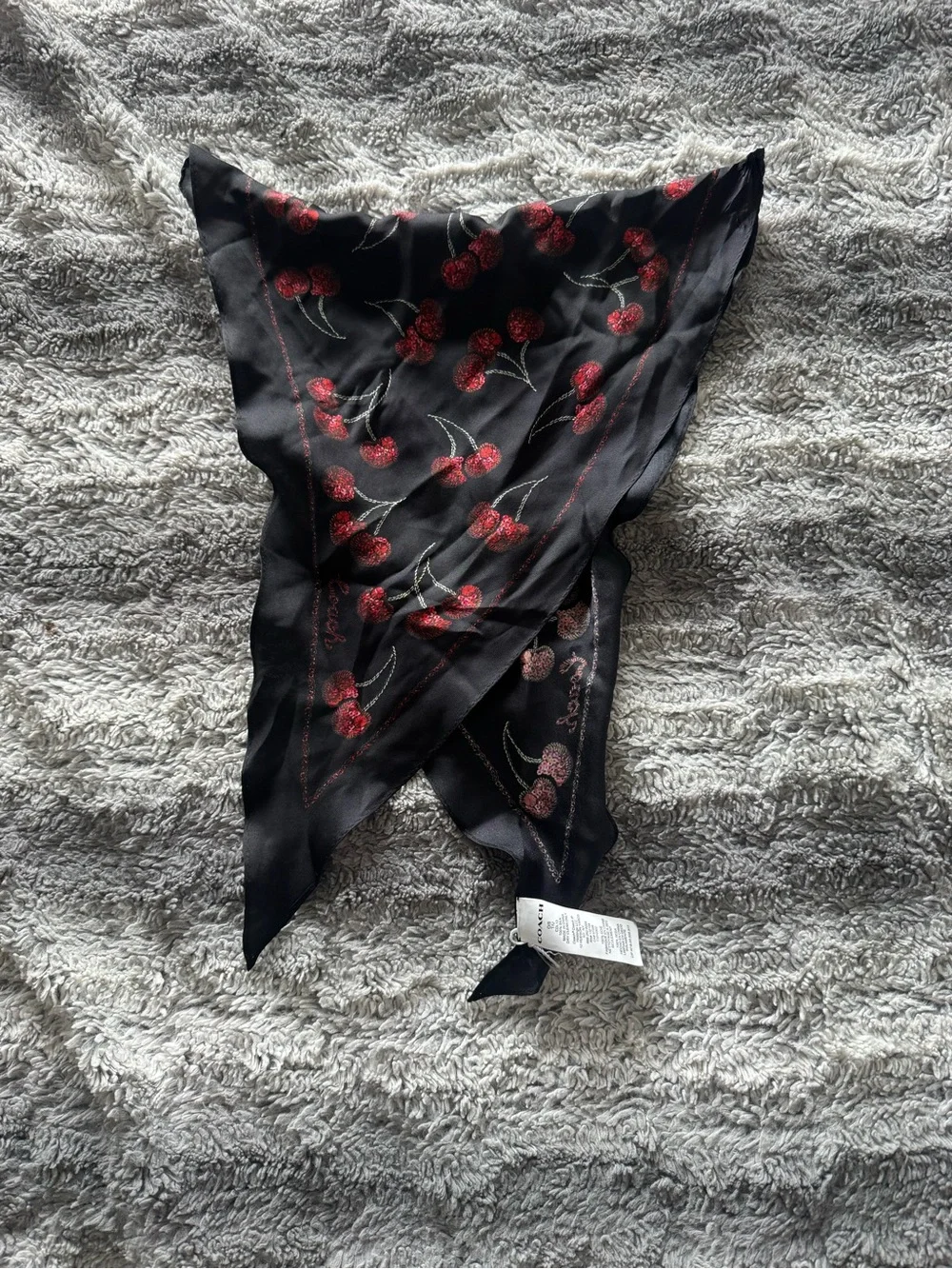 Coach Cherry Silk Diamond Scarf *read description*
